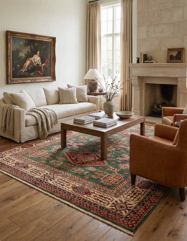 Detail image of 6' 8 x 9' 5  Hand Knotted Kazak Oriental Rug