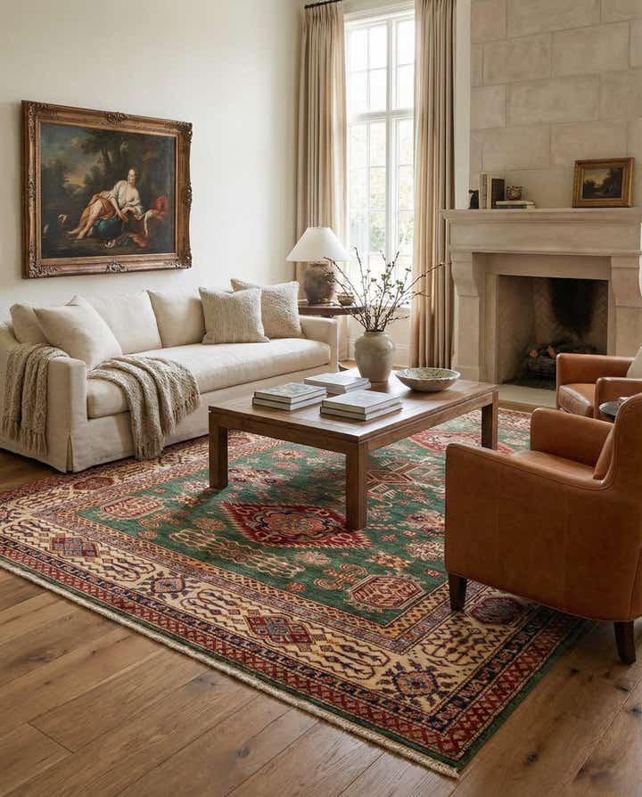 6' 8 x 9' 5 Hand Knotted Kazak Oriental Rug