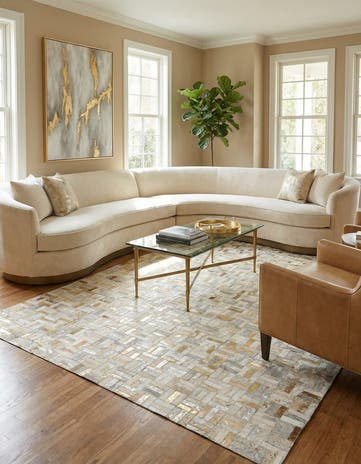 5' x 7' 11 Cowhide Stocks Rug