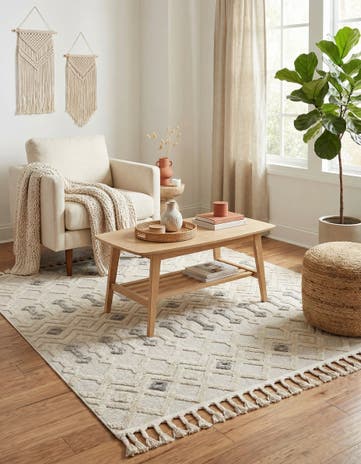 Sandy Beige Arlo Square Rug