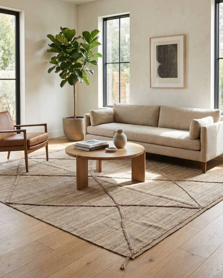 Detail image of 5' x 6' 6 Hand Woven Kilim Modern Wool Rug