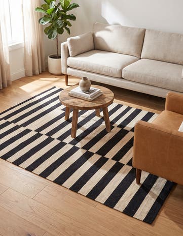 4' 3 x 5' 10 Hand Woven Kilim Modern Wool Rug