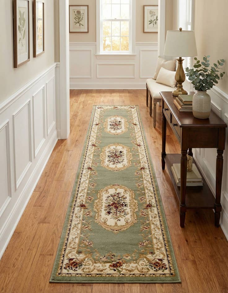 Detail image of 2' 7 x 12' Classic Aubusson Runner Rug