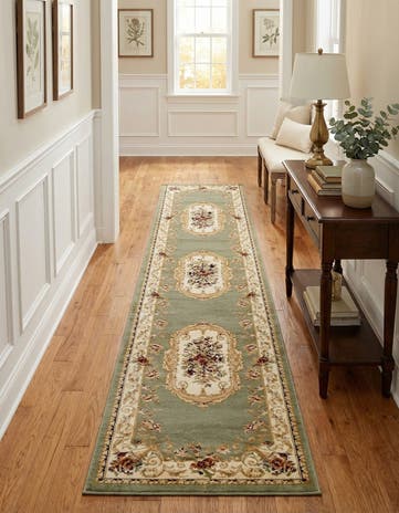 Green Chateau Runner Rug