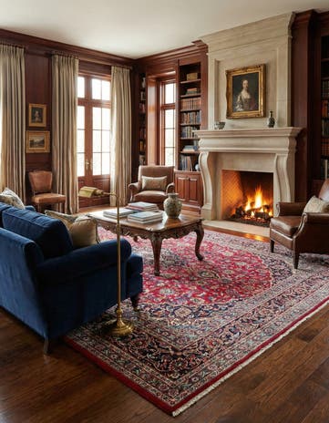 9' 6 x 12' 10 Hand Knotted Mashad Persian Wool Rug