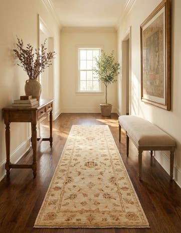 2' 9 x 9' 9 Hand Knotted Peshawar Ziegler Runner Rug