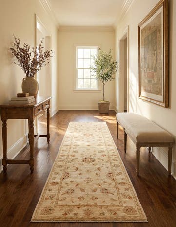 2' 9 x 9' 9 Hand Knotted Peshawar Ziegler Runner Rug