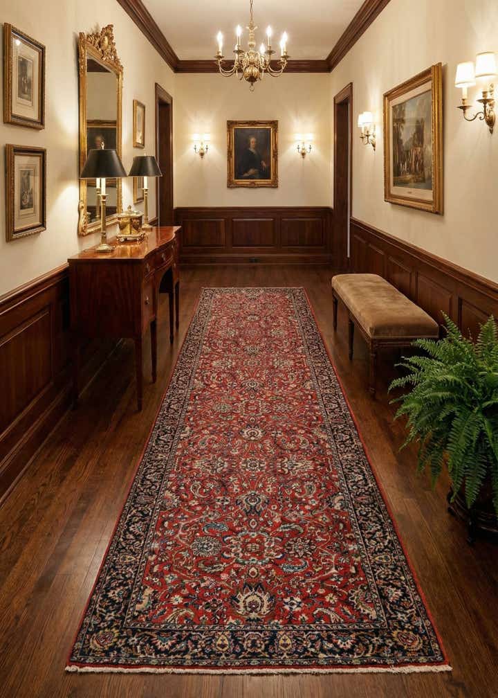 2' 11 x 11' 6 Hand Knotted Kashmir Wool Runner Rug