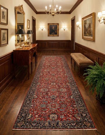 2' 11 x 11' 6 Hand Knotted Kashmir Wool Runner Rug