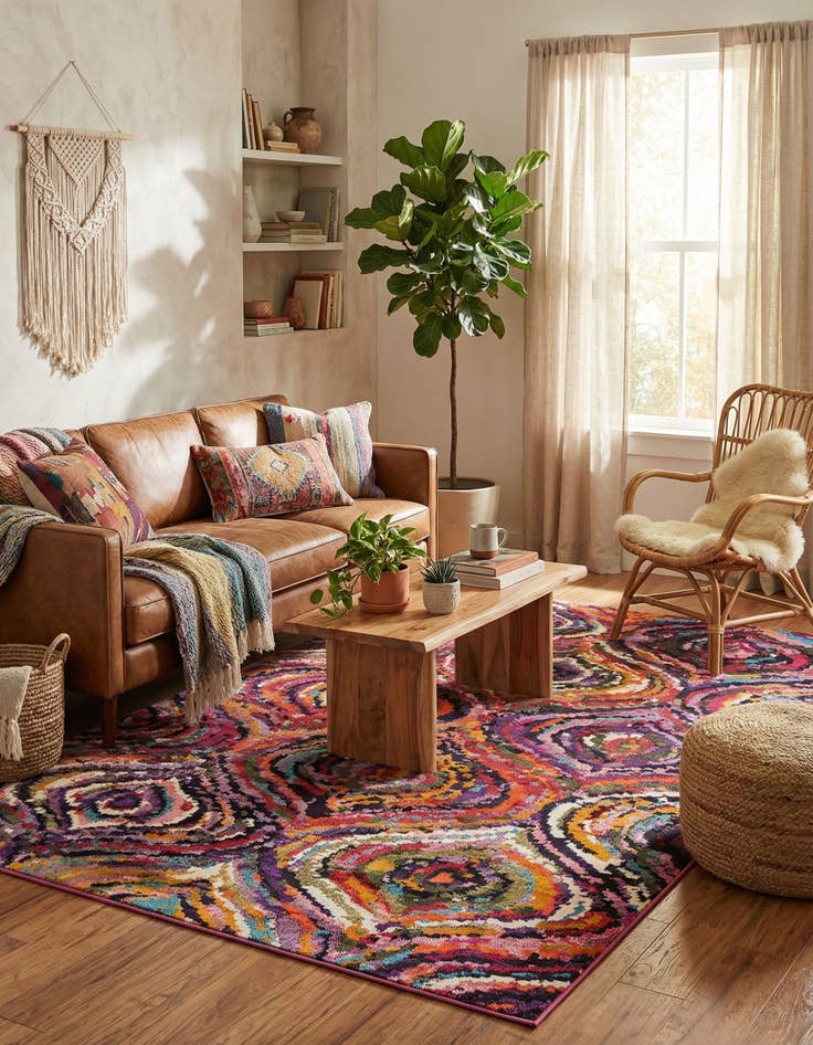 Detail image of  7' x 10'  Washable Hyacinth Rug