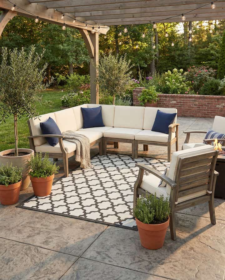 6' x 9' Easy-Clean Trellis Indoor / Outdoor Rug
