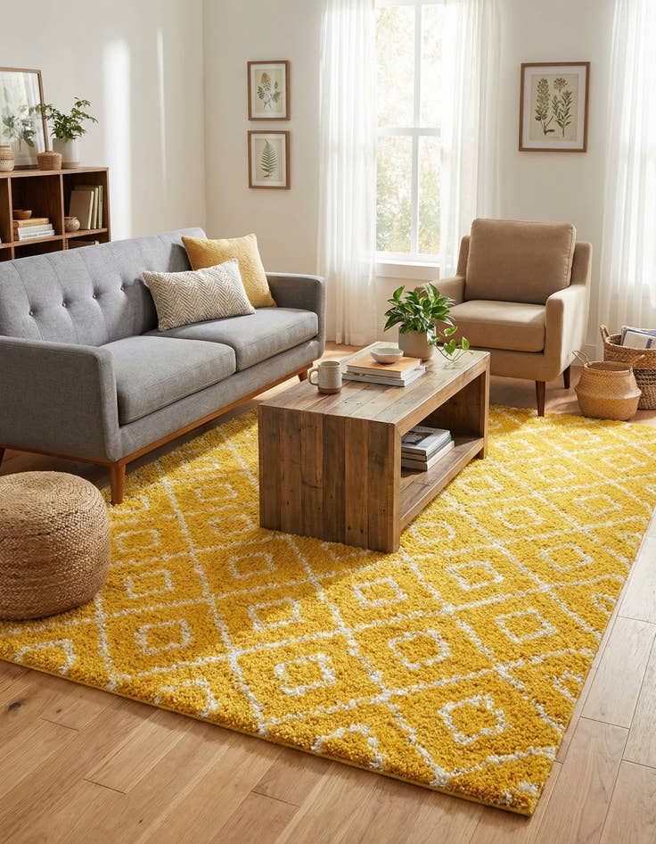 Detail image of  7' 10 x 10' Lattice Shag Rug