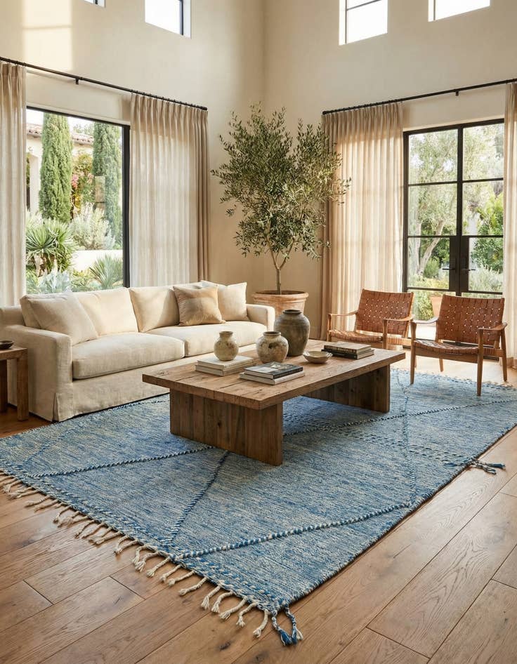 Detail image of 6' 8 x 9' 9  Hand Knotted Moroccan Wool Rug