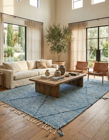6' 8 x 9' 9 Hand Knotted Moroccan Wool Rug