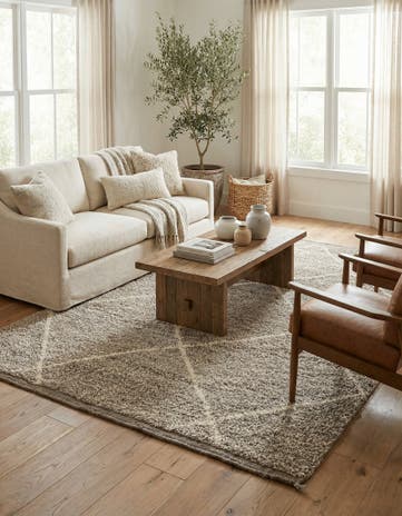 5' 3 x 8' 7 Hand Knotted Moroccan Wool Rug
