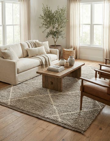 5' 3 x 8' 7 Hand Knotted Moroccan Wool Rug