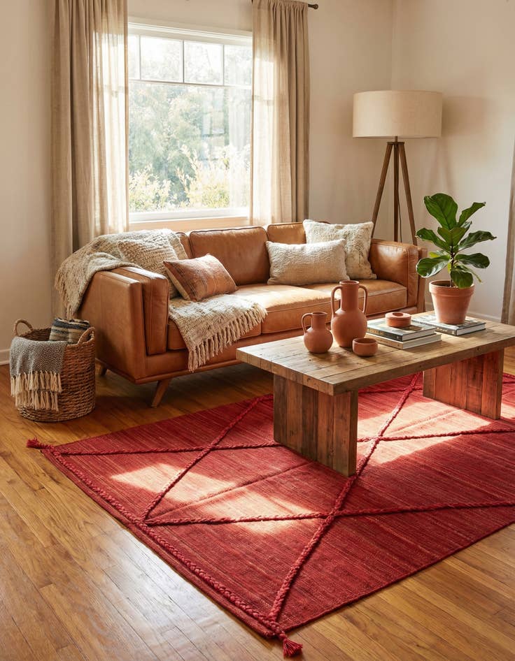 Detail image of 3' 4 x 5' 11  Hand Woven Kilim Modern Wool Rug