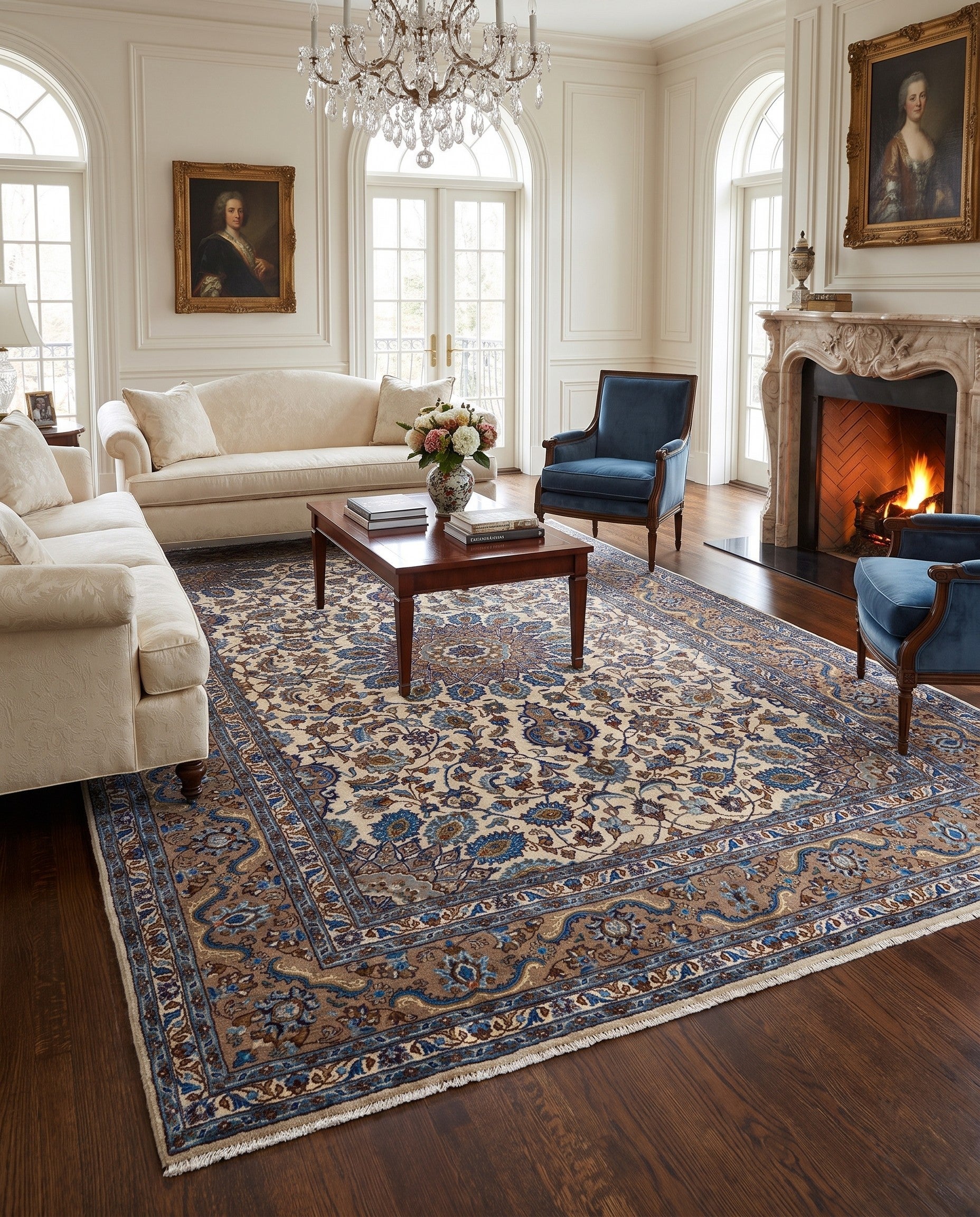 6' 7 x 9' 8 Kashan Wool Rug