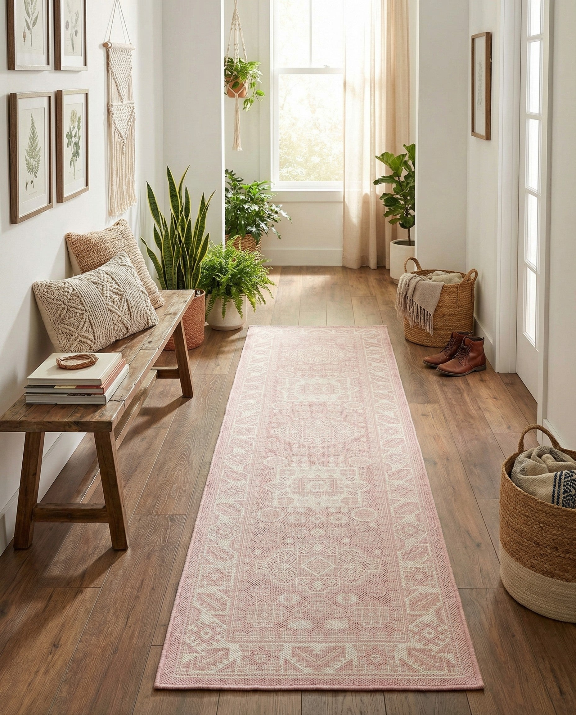 2' x 8' Easy-Clean Aztec Indoor / Outdoor Runner Rug