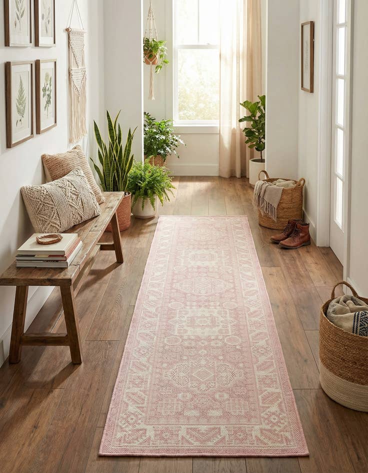 Detail image of 2' x 8'  Washable Aztec Indoor / Outdoor Runner Rug