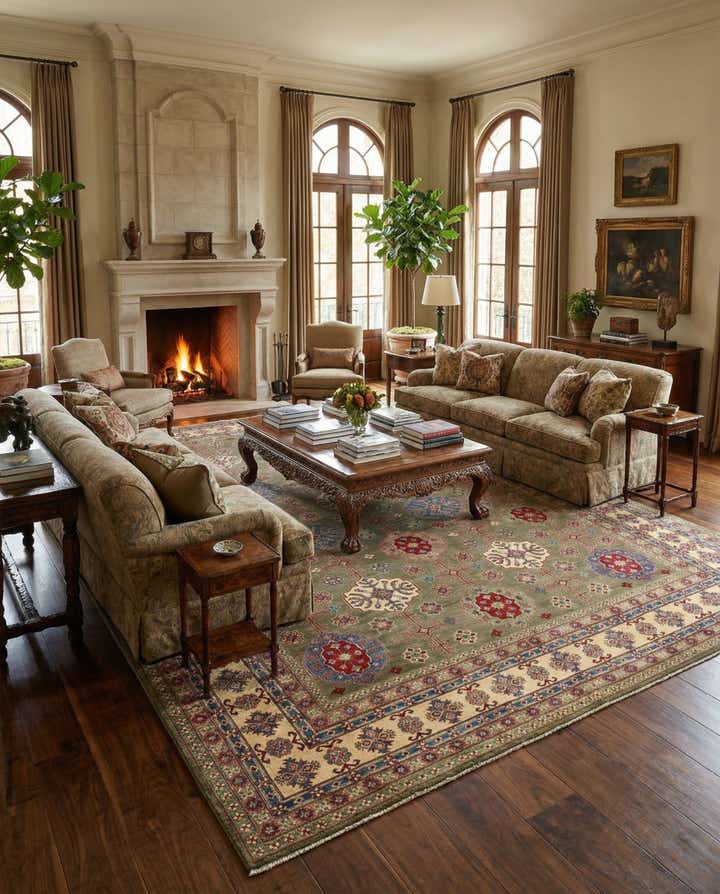 12' 10 x 19' 6 Hand Knotted Kazak Rug