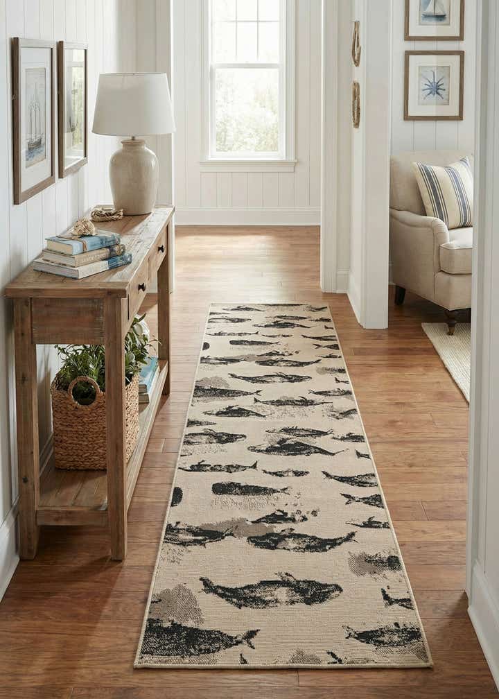 2' 7 x 10' Easy-Clean Coastal Indoor / Outdoor Runner Rug