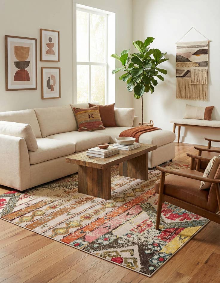 Detail image of 10' x 10'  Washable Casablanca Indoor / Outdoor Square Rug