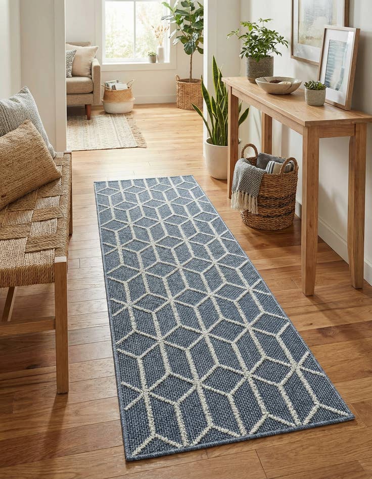 Detail image of  2' x 6' 1  Washable Lattice Indoor / Outdoor Runner Rug