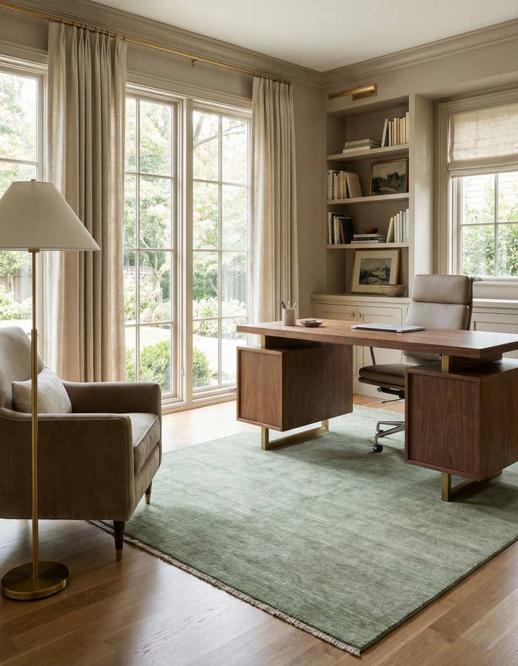 Detail image of 8' 1 x 9' 5  Hand Knotted Peshawar Ziegler Wool Rug