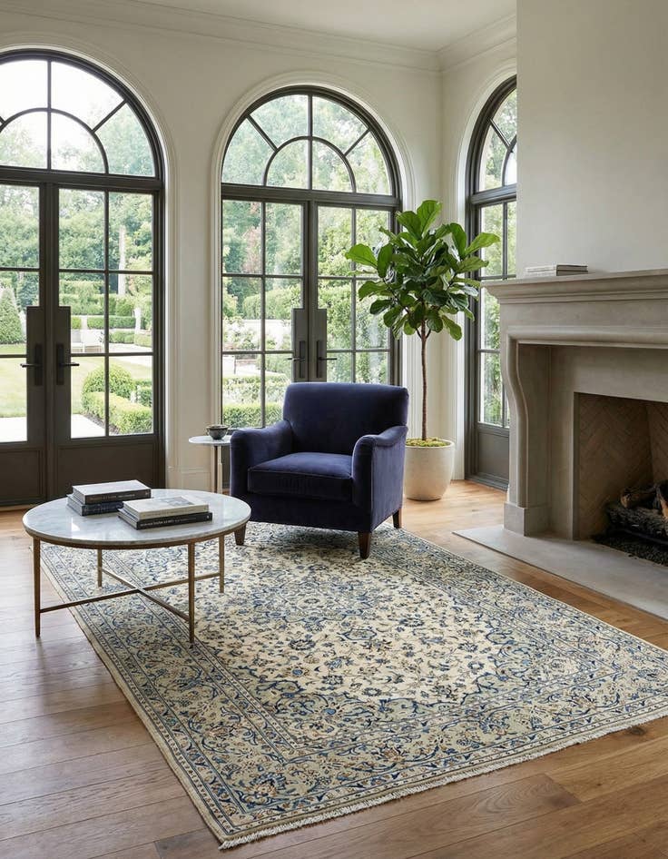 Detail image of 6' 6 x 9' 8 Kashan Wool Rug