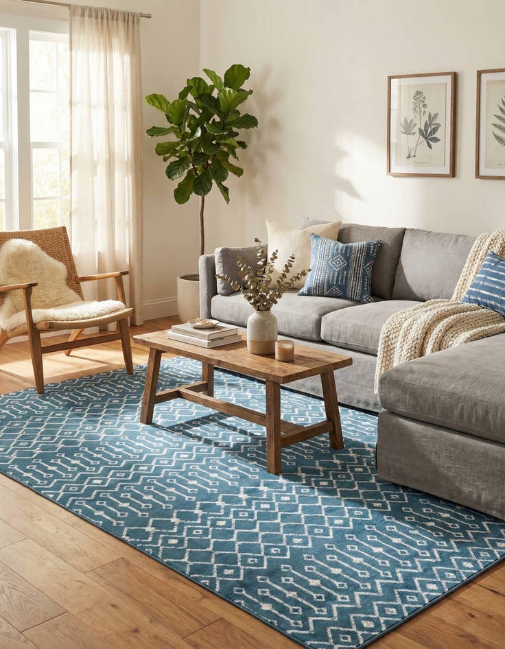 Detail image of 7' 10 x 11' Kasbah Trellis Rug