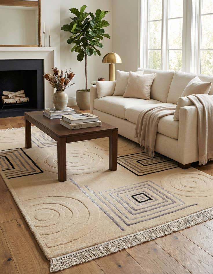 Detail image of 2' 11 x 4' 11  Hand Knotted Darya Rug