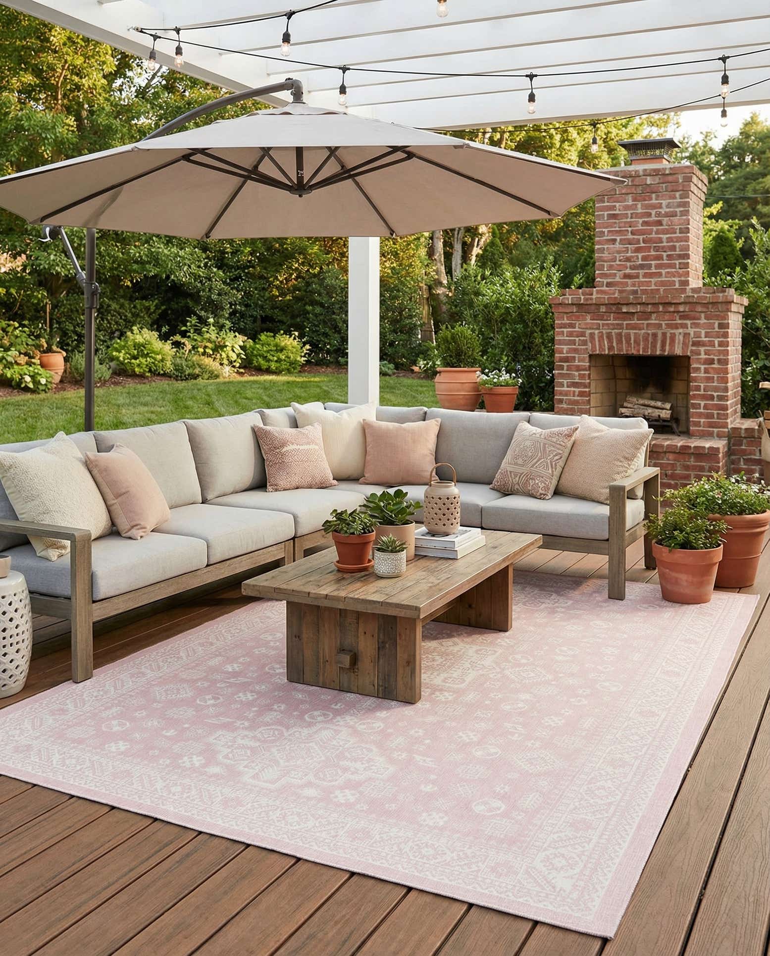 10' x 14' Easy-Clean Aztec Indoor / Outdoor Rug