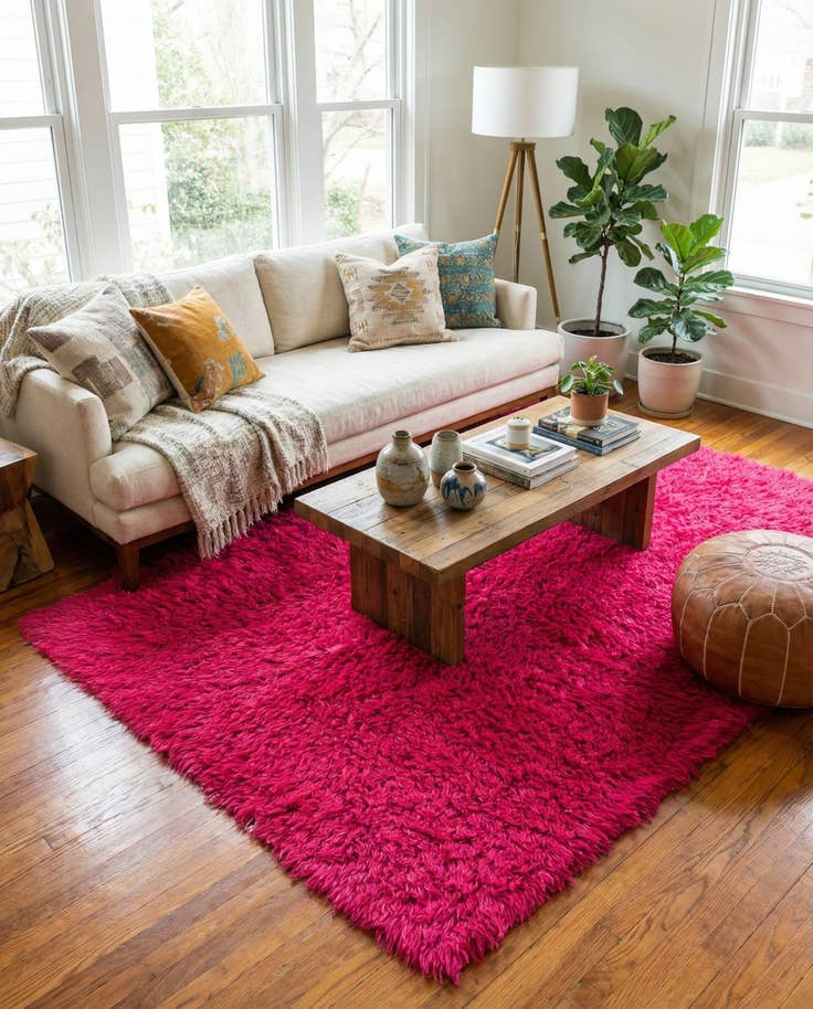 Detail image of 5' 2 x 7' 2 Hand Knotted Moroccan Wool Rug