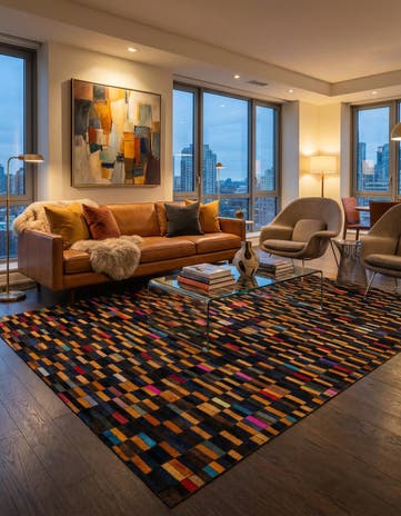 5' 2 x 7' 11 Cowhide - Patchwork Rug
