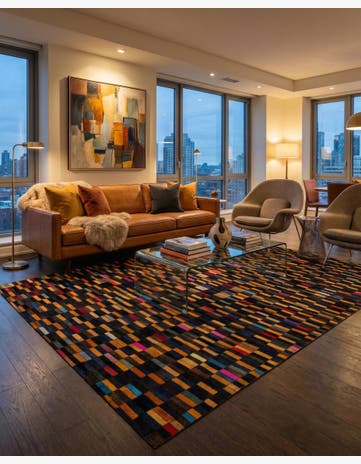 5' 2 x 7' 11 Cowhide - Patchwork Rug