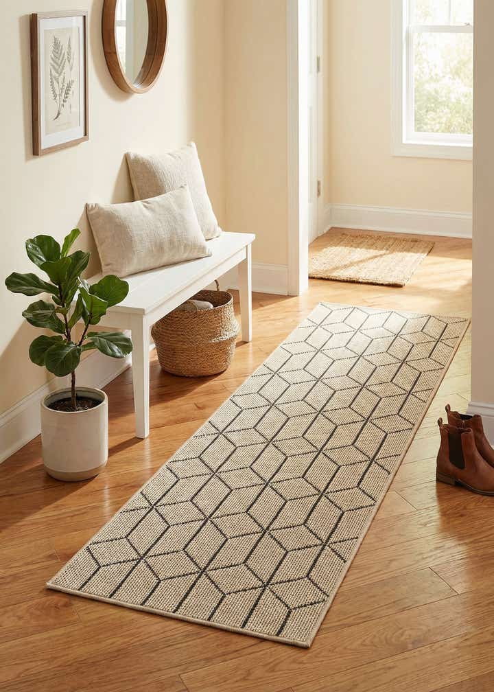 2' x 6' 1 Easy-Clean Trellis Indoor / Outdoor Runner Rug