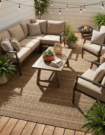 6' x 9' Easy-Clean Modern Indoor / Outdoor Rug