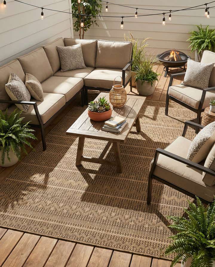 6' x 9' Easy-Clean Modern Indoor / Outdoor Rug