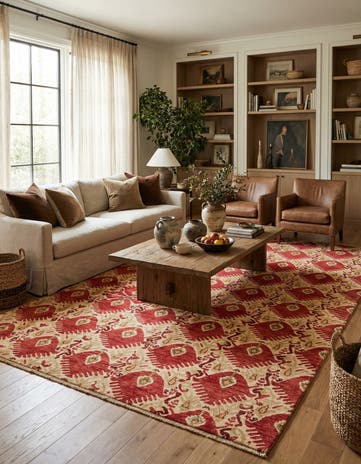 6' x 9' Hand Knotted Ikat Rug