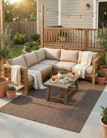 7' 10 x 11' Easy-Clean Solid Indoor / Outdoor Rug