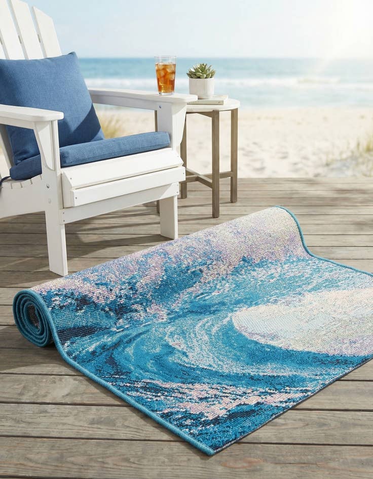 Detail image of 2' x 3' 1  Washable Modern Indoor / Outdoor Rug