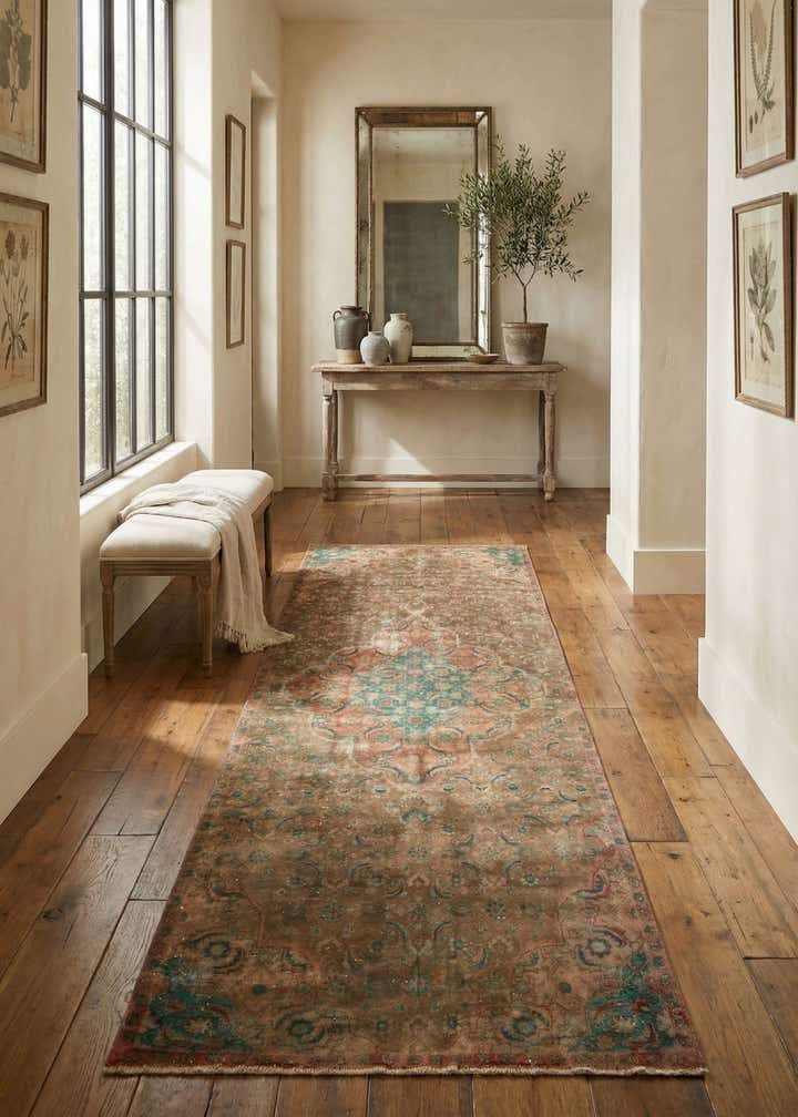 4' 2 x 10' 1 Hand Knotted Ultra Vintage Persian Wool Runner Rug