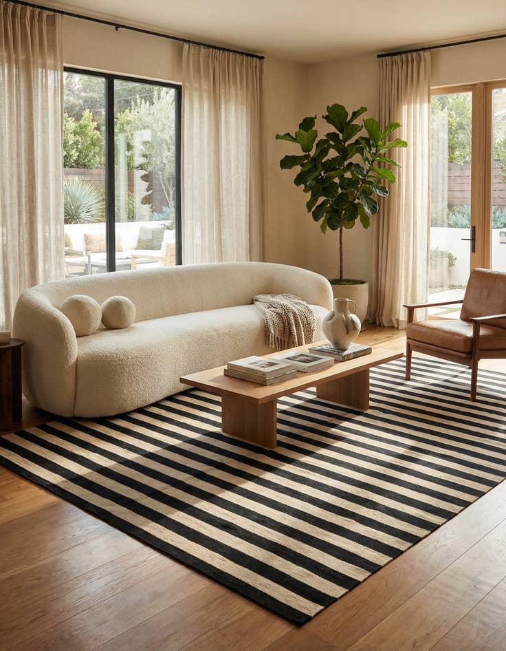 Detail image of 6' 7 x 9' 10  Hand Woven Kilim Modern Wool Rug