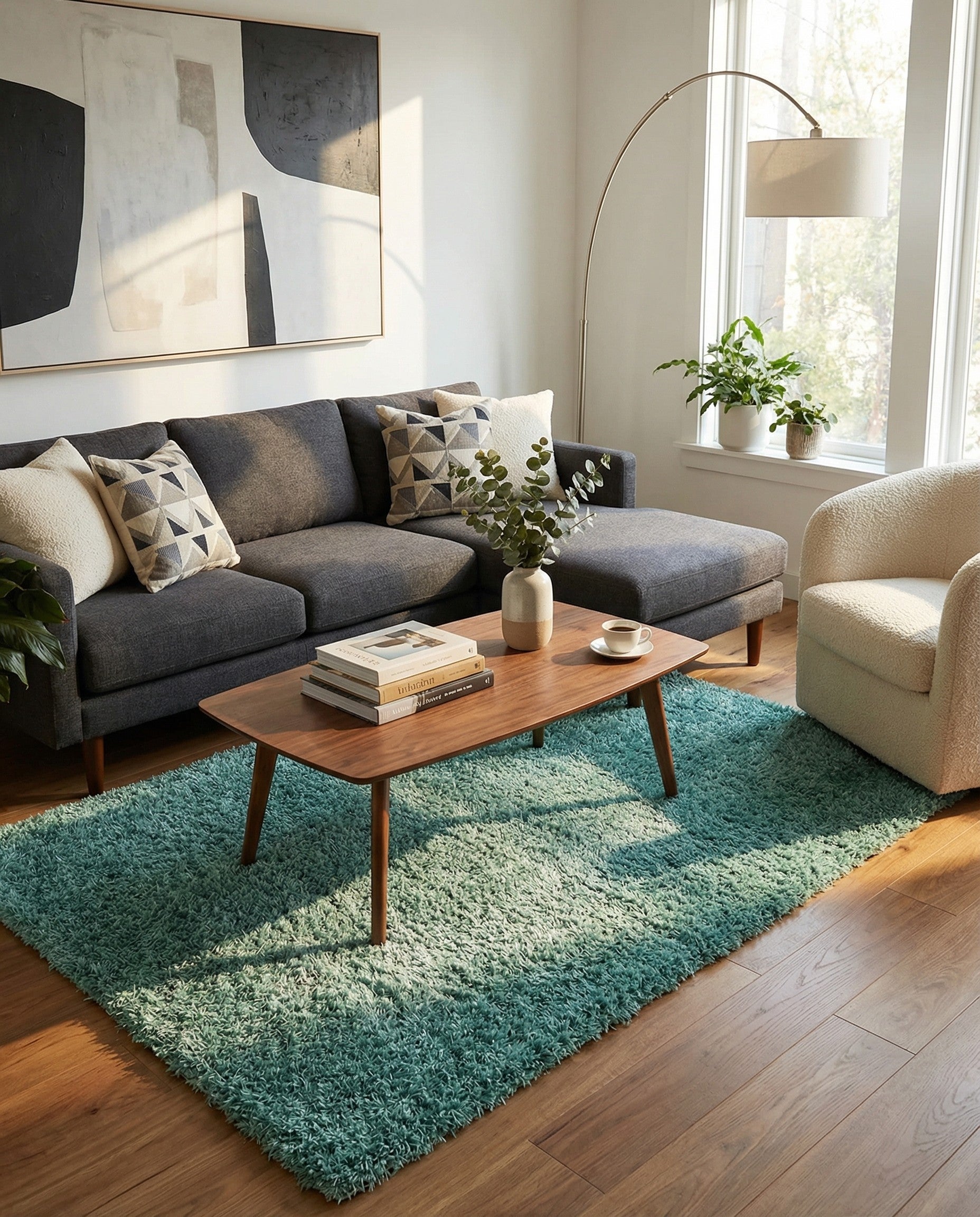  3' x 5' 5  Hand Knotted Solid Shag Oriental Rug