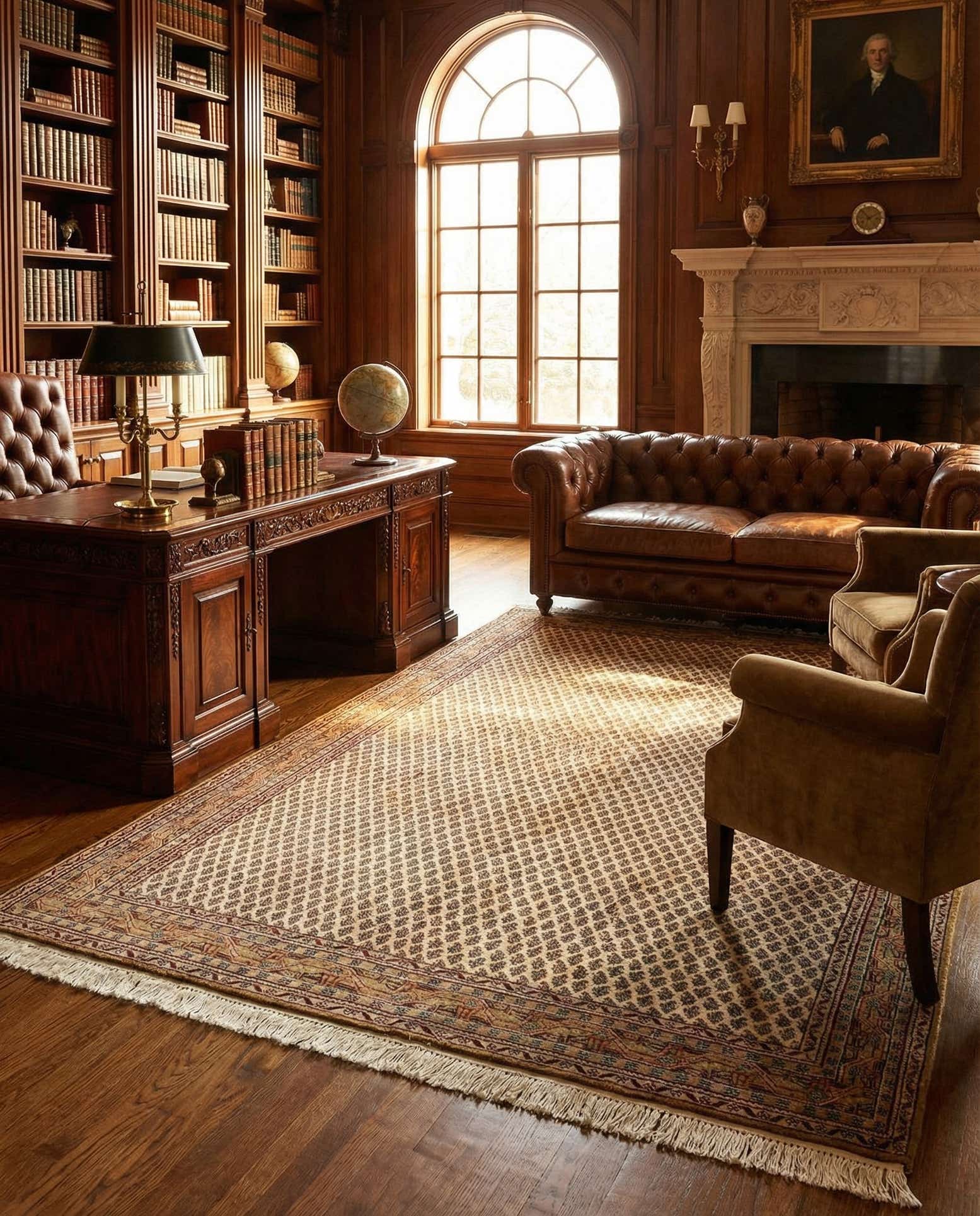 5' 6 x 10' 3 Hand Knotted Mir Wool Rug