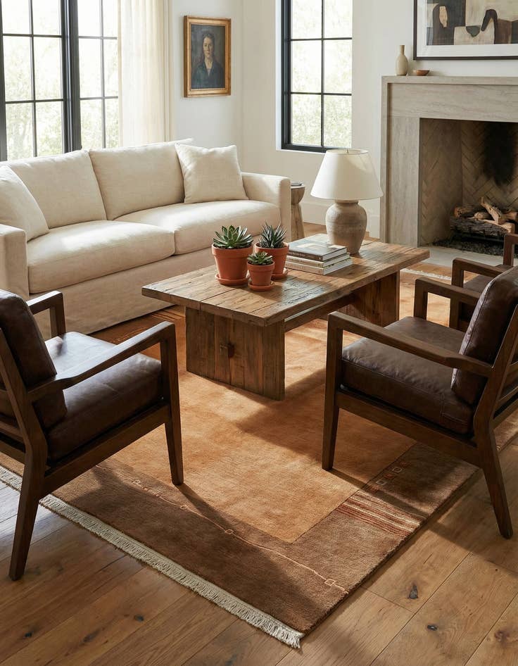 Detail image of  6' 8 x 6' 8  Hand Knotted Nepal Wool Square Rug