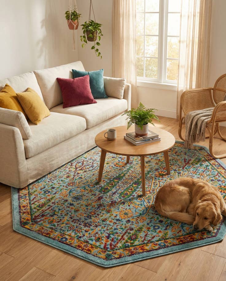 Detail image of 5' 3 x 5' 3 Calypso Octagon Rug