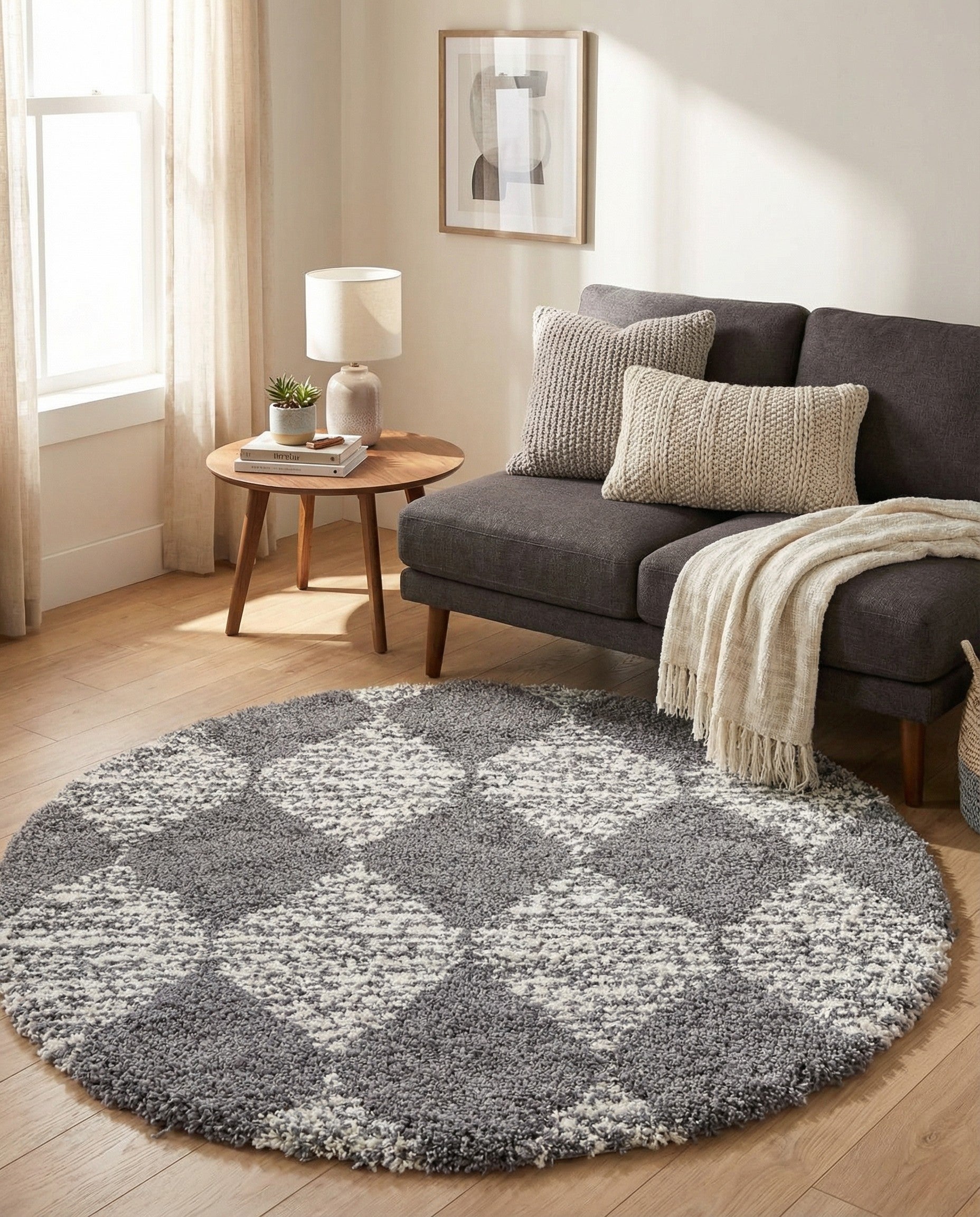  5' 3 x 5' 3 Serenity Shag Round Rug