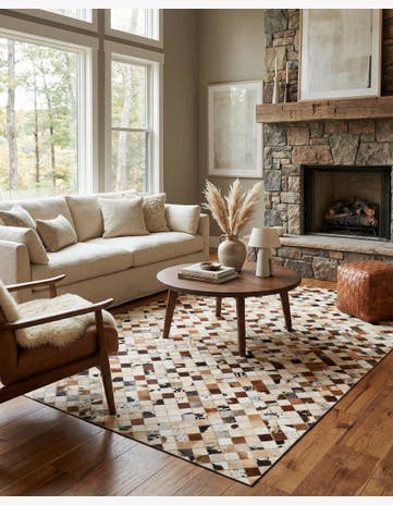 5' x 8' Cowhide Leather Rug